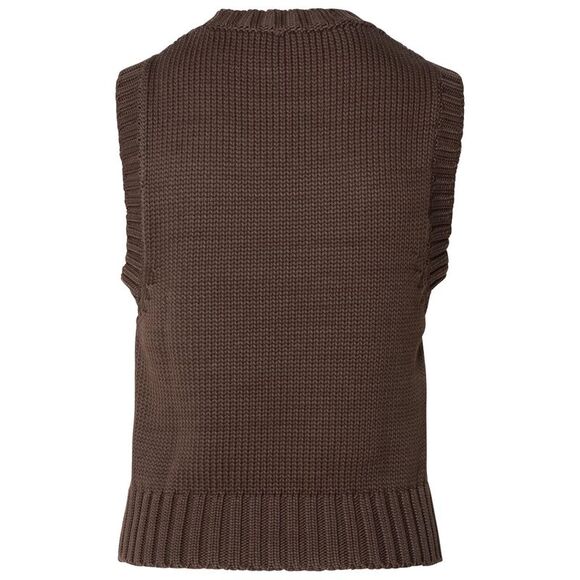 GANNI Brown Cotton Blend Vest - Picture 3 of 3